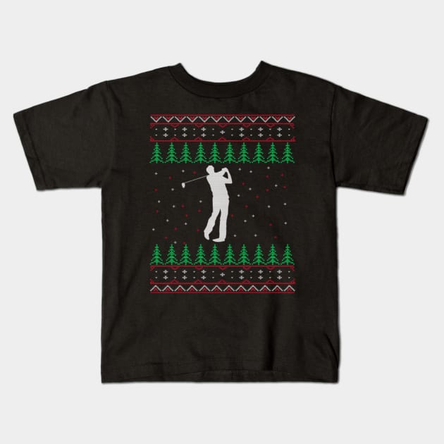 Golf Ugly Christmas Sweater Gift For Golfing Lover Kids T-Shirt by uglygiftideas